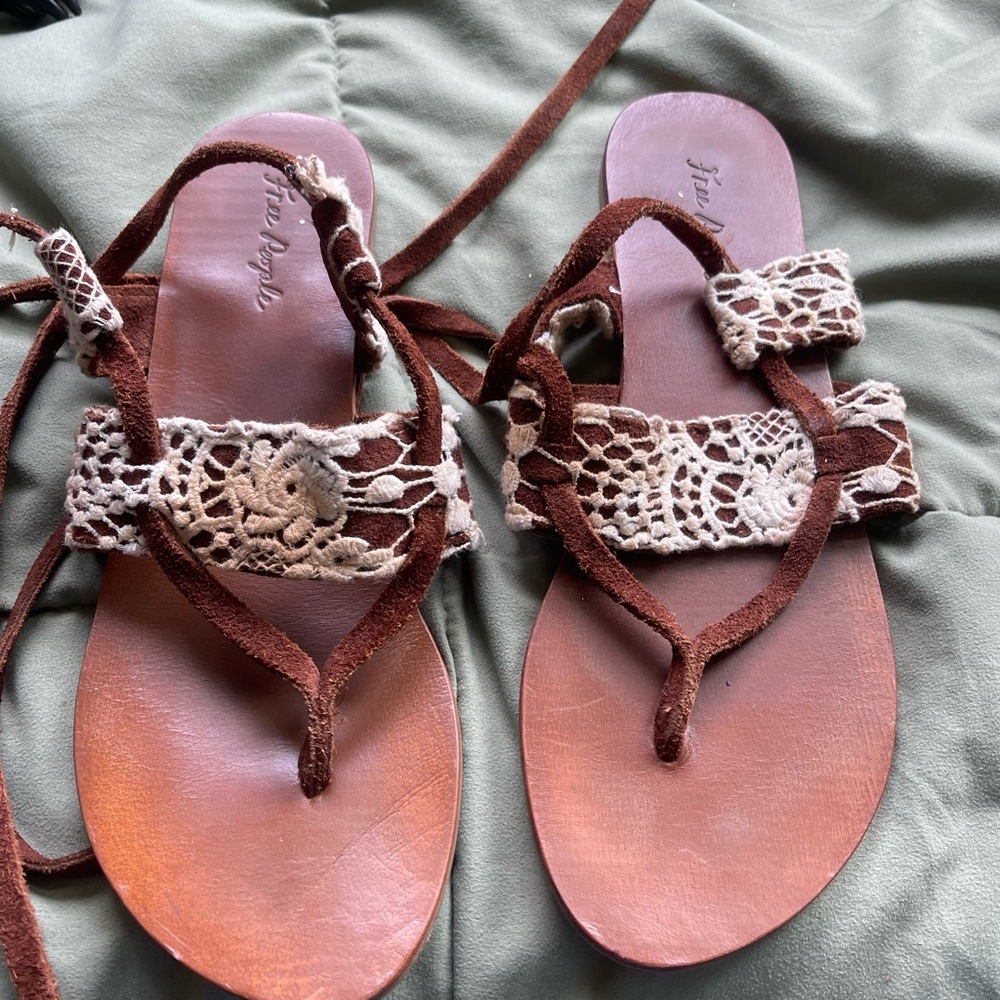 Free People leather and lace sandals size 40